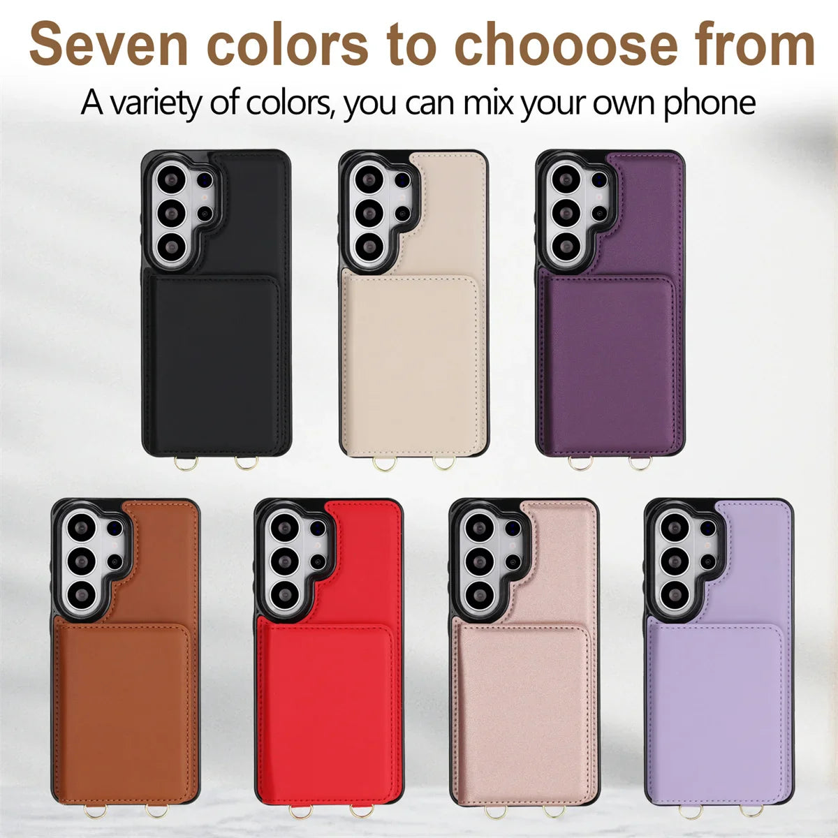 Samsung Galaxy S26 Series Case with RFID Wallet and Crossbody Strap