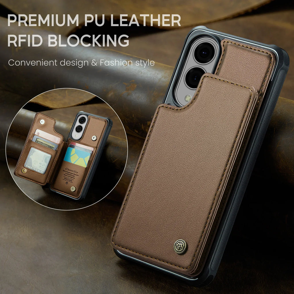 Samsung Galaxy S25 Edge Leather Wallet Case