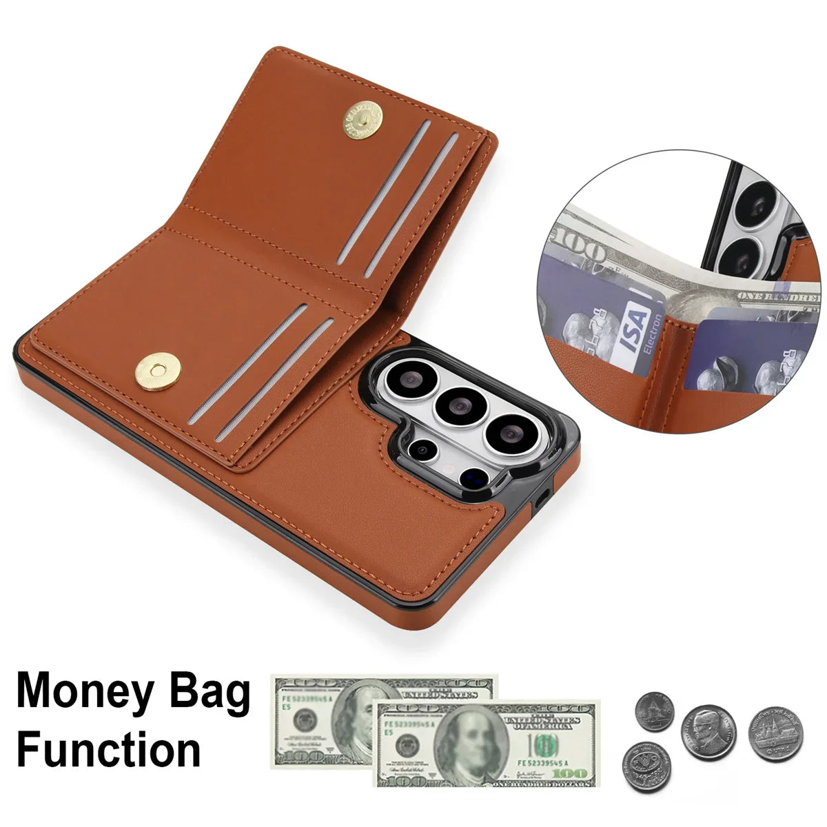 Samsung Galaxy S26 Series Case with Card Slot and Kickstand & Ring