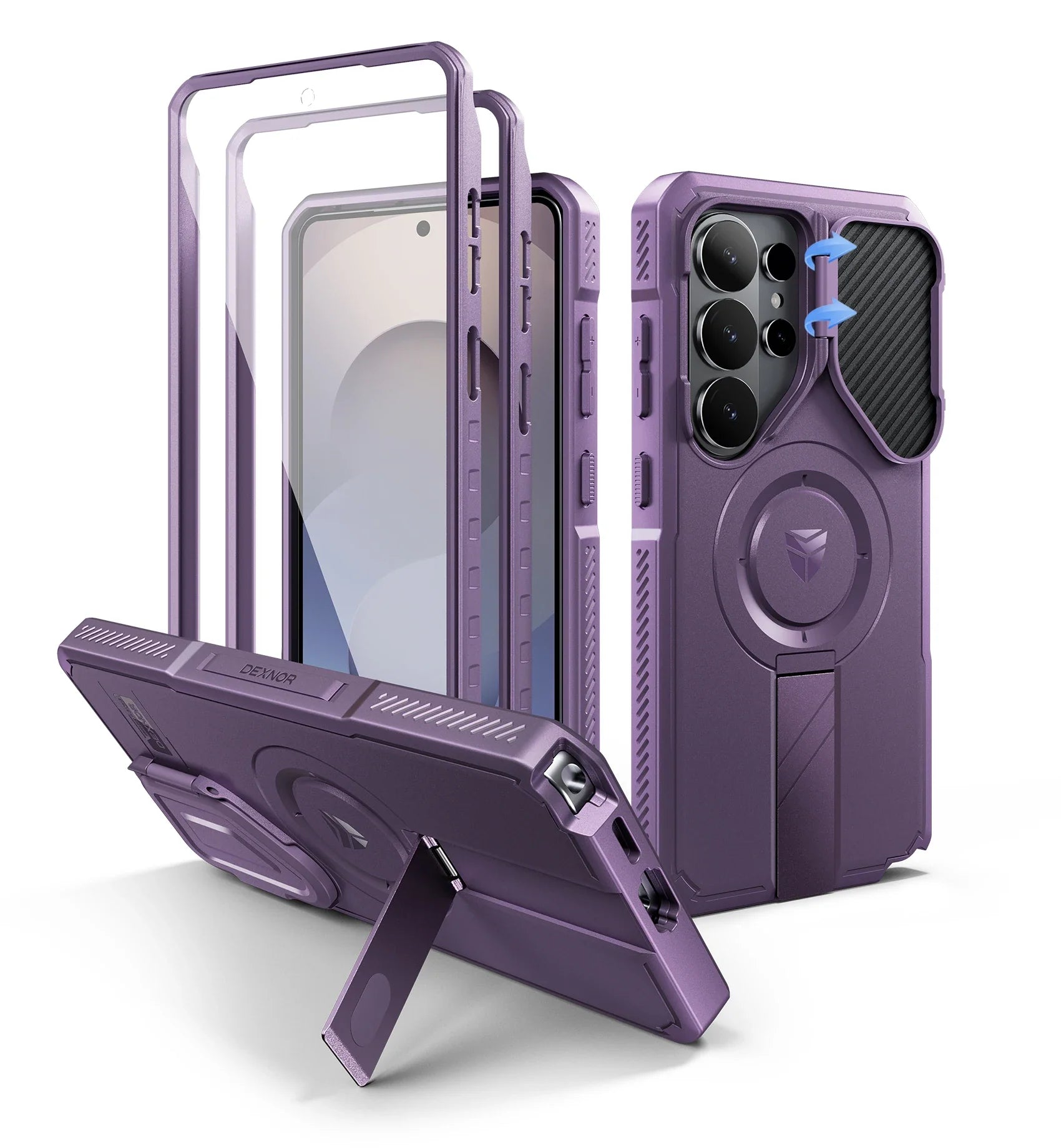Samsung Galaxy S26 Ultra Heavy Duty Armor Magnetic Case with Kickstand