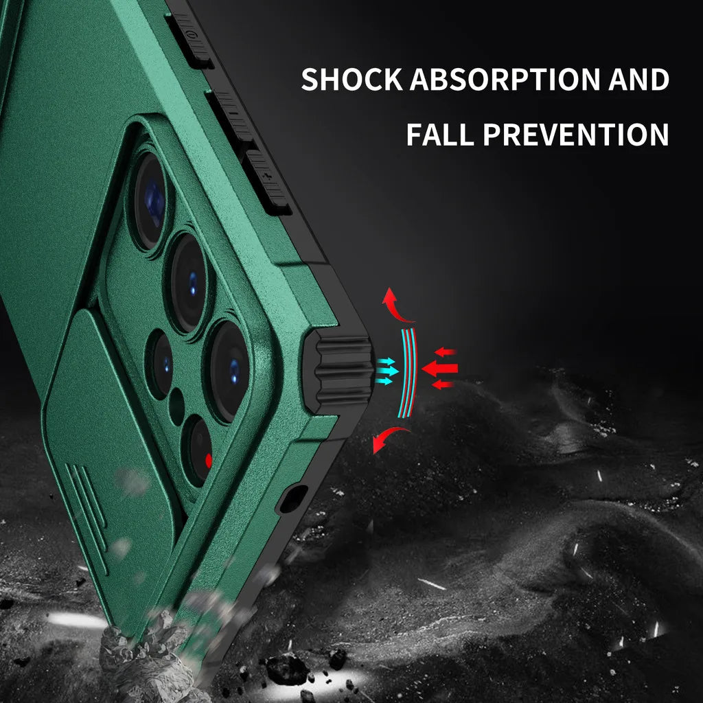Samsung Galaxy S25 Series Anti-Drop Airbag Case with Camera Slide Cover