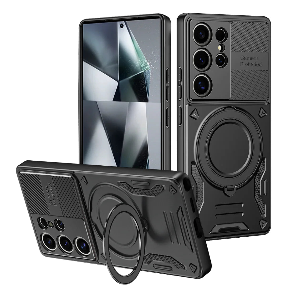 Samsung Galaxy S26 Series Protective Case with Magnetic Ring Holder