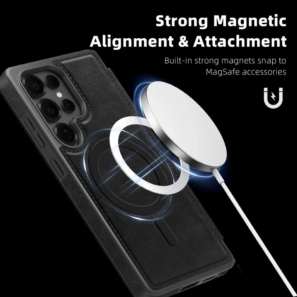 Samsung Galaxy S24 Series PU Leather Magnetic Wallet Flip Case
