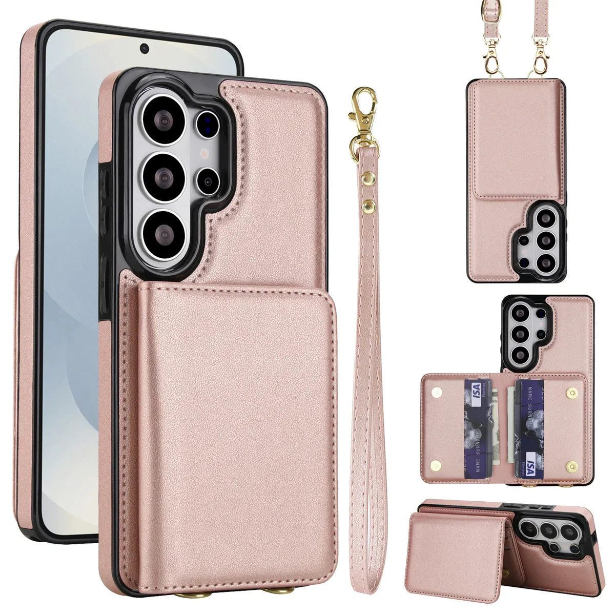 Samsung Galaxy S26 Series Case with RFID Wallet and Crossbody Strap