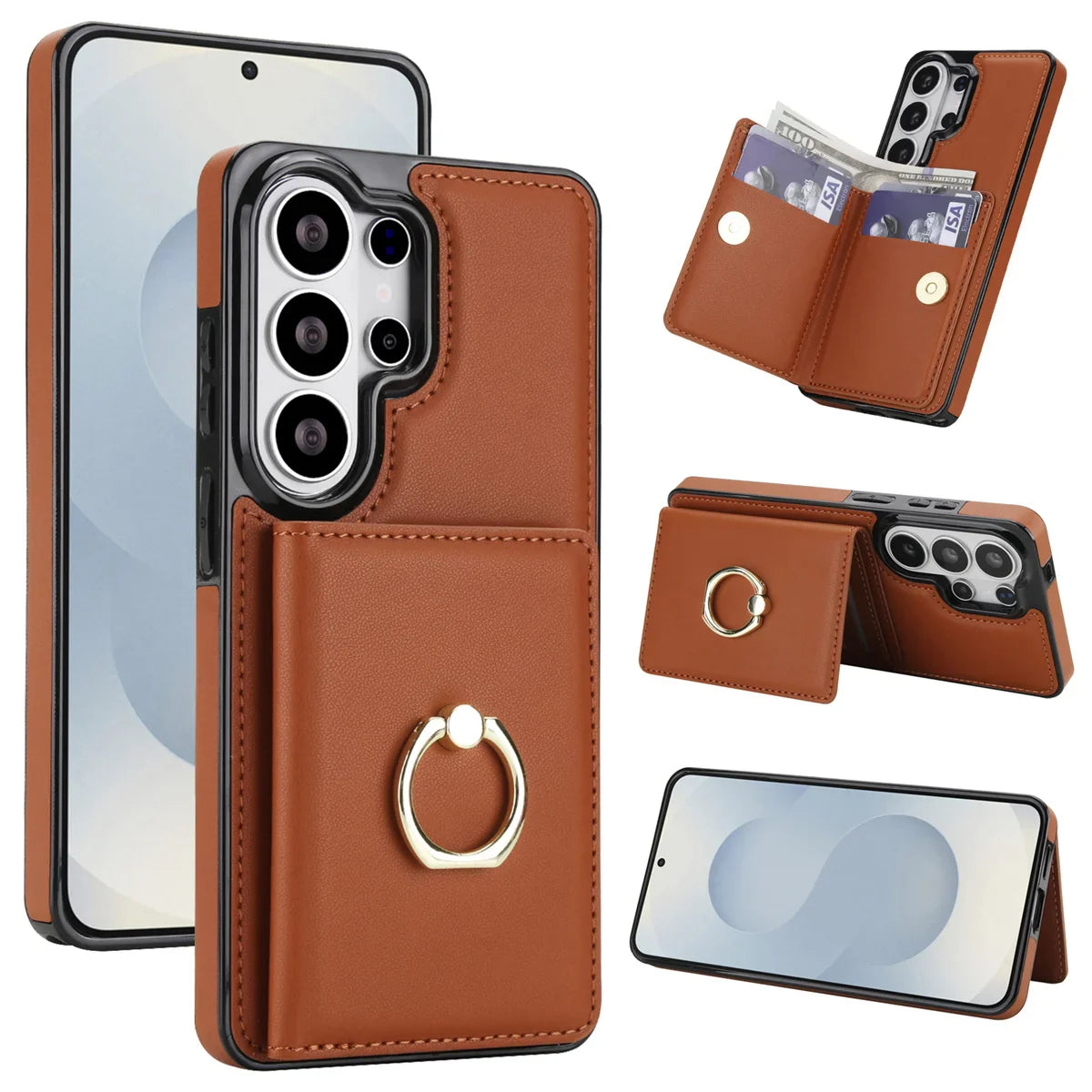 Samsung Galaxy S25 Series Case with Card Slot and Kickstand