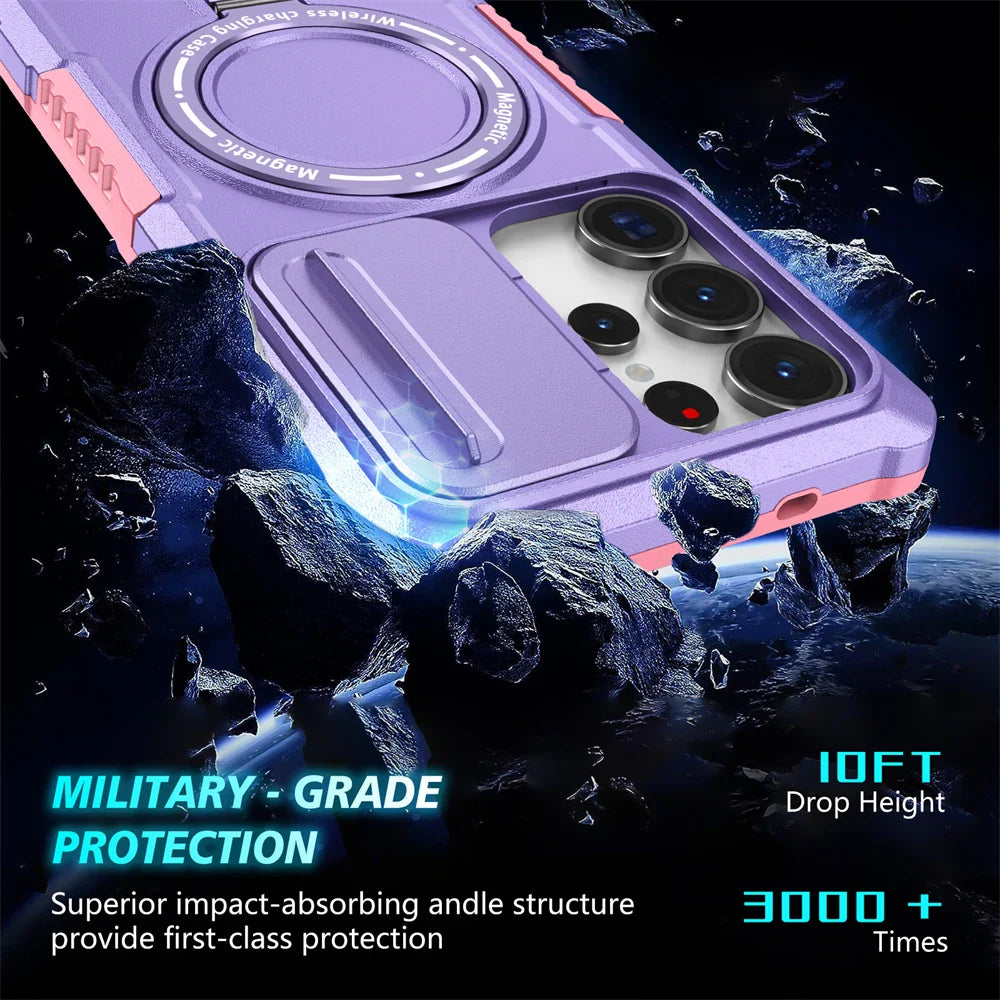 Samsung Galaxy S25 Series Rugged Hybrid Armor Magnetic Case