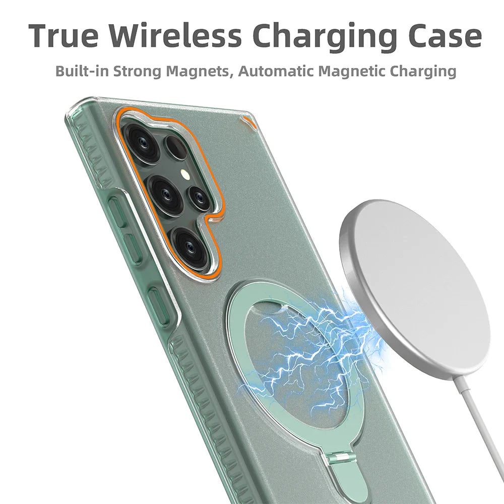 Samsung Galaxy S26 Series Magnetic Matte Case with Ring Stand