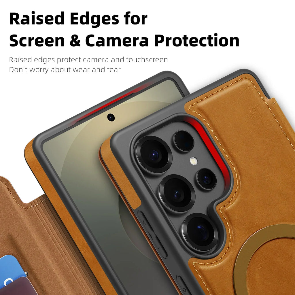 Samsung Galaxy S24 Series PU Leather Magnetic Wallet Flip Case
