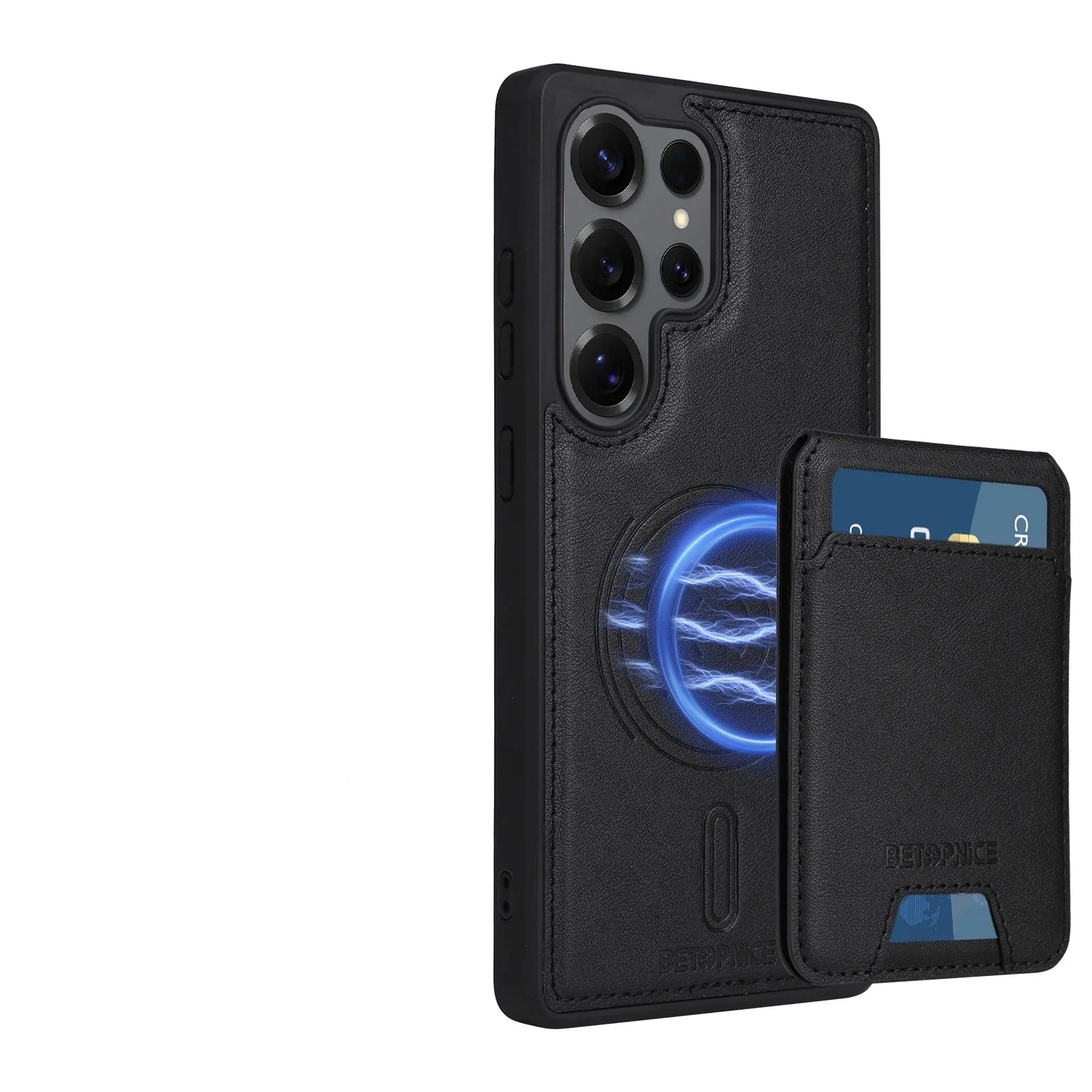 Samsung Galaxy S25 Ultra Leather Case with Detachable Magnetic Wallet & Card Holder