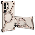 Samsung Galaxy S25 Ultra Frameless Metal Case with 360° Rotating Stand