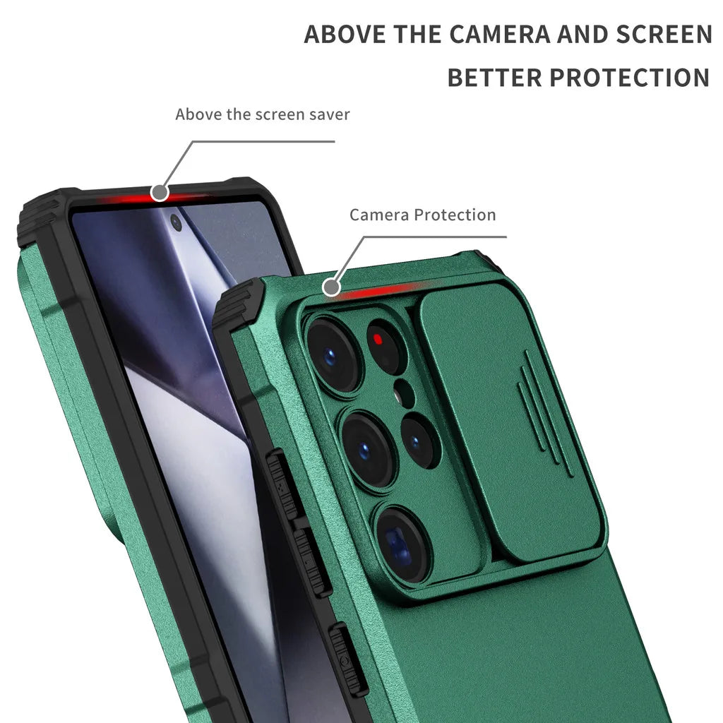 Samsung Galaxy S25 Series Anti-Drop Airbag Case with Camera Slide Cover