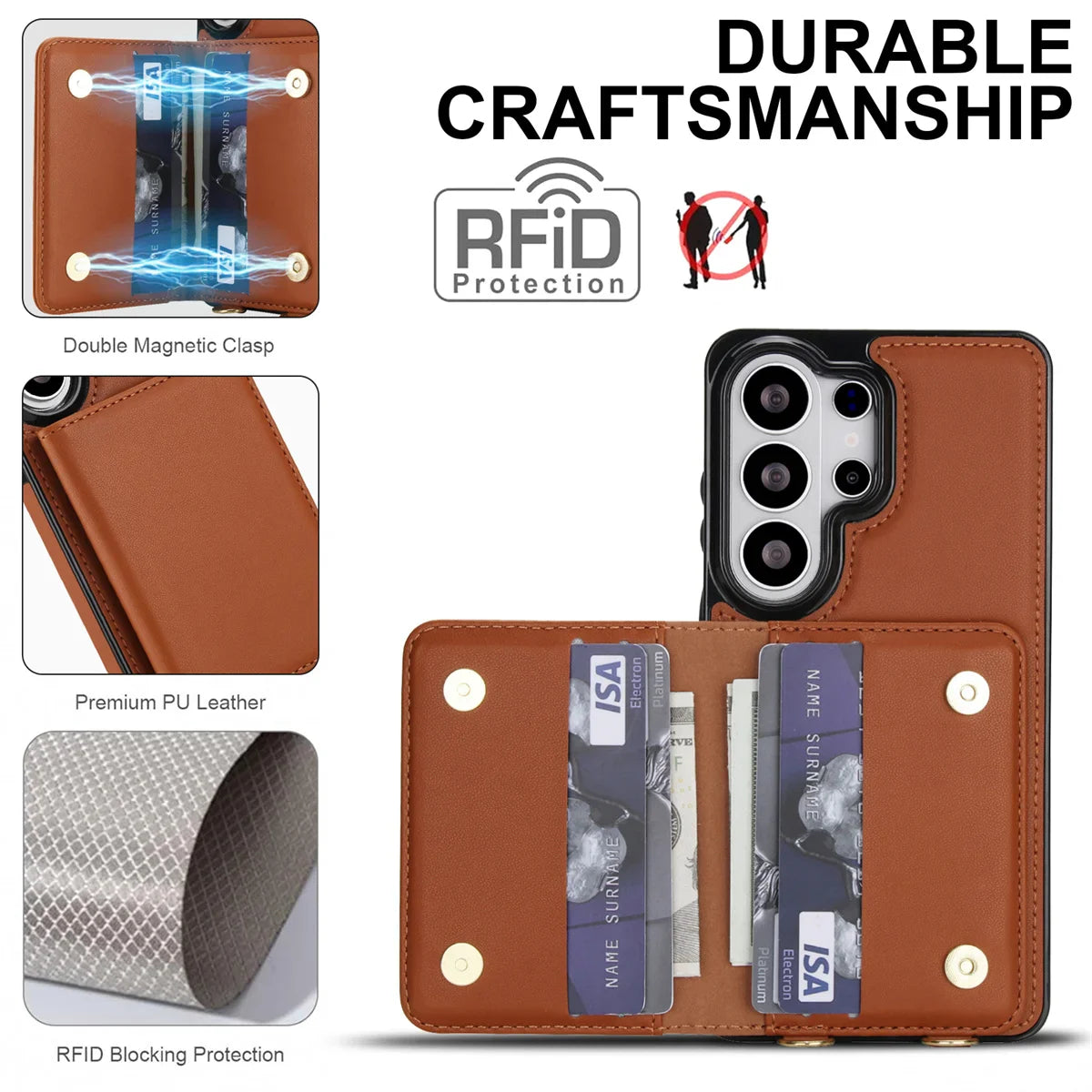 Samsung Galaxy S26 Series Case with RFID Wallet and Crossbody Strap