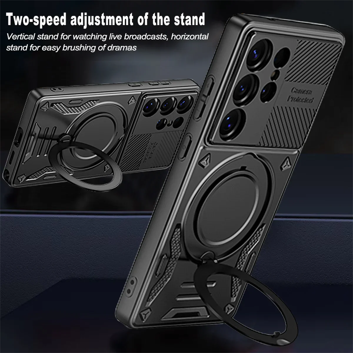 Samsung Galaxy S25 Series Protective Case with Magnetic Ring Holder
