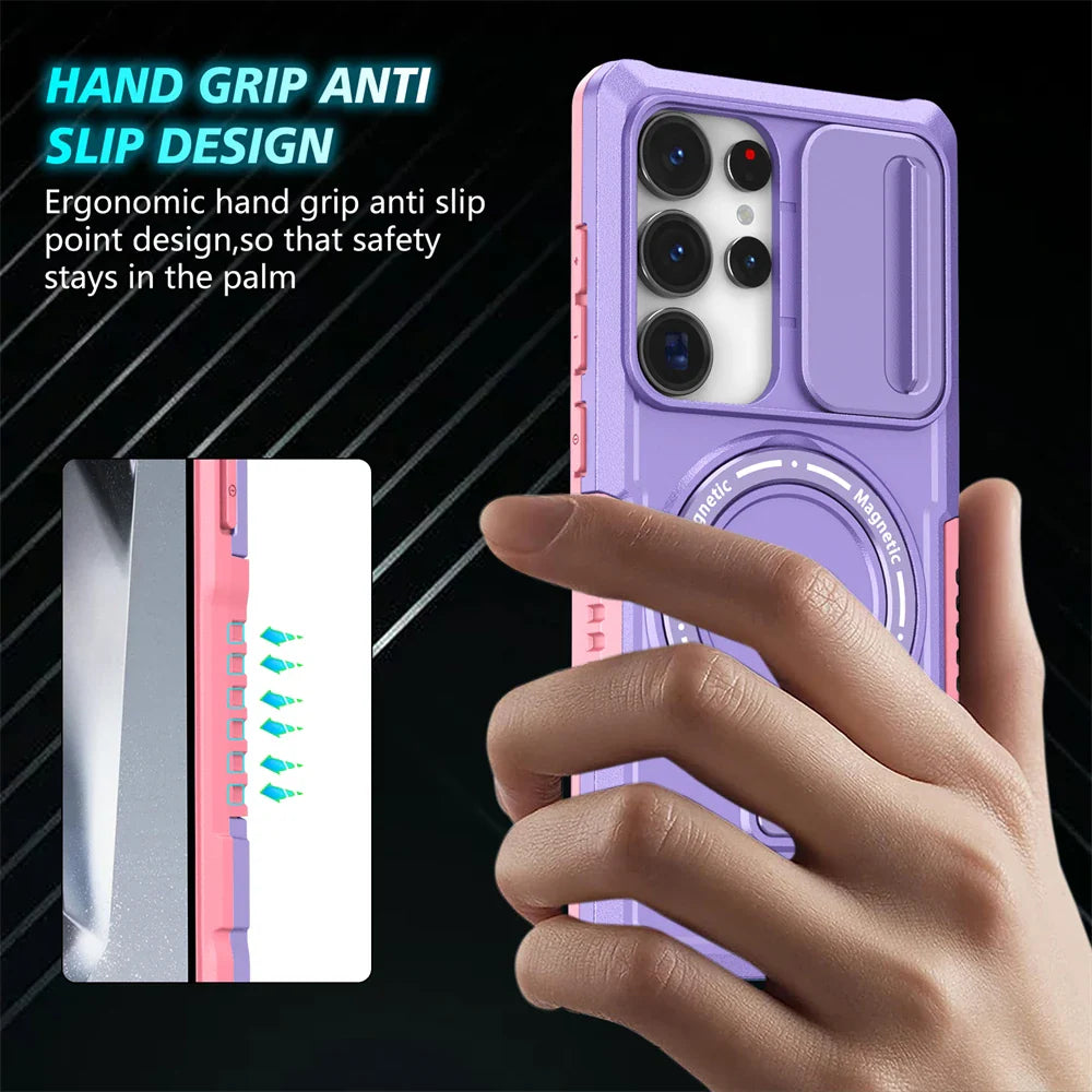 Samsung Galaxy S25 Series Rugged Hybrid Armor Magnetic Case
