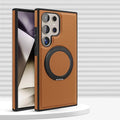 Samsung Galaxy S24 Series Leather Case with 360° Rotating Stand