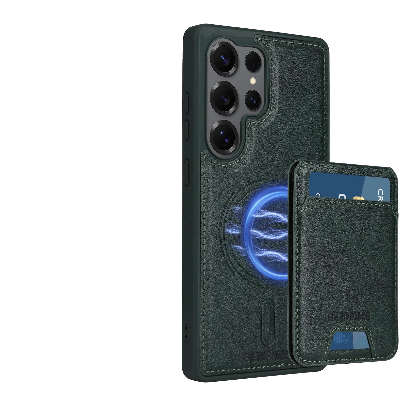 Samsung Galaxy S25 Ultra Leather Case with Detachable Magnetic Wallet & Card Holder