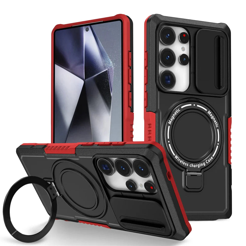 Samsung Galaxy S25 Series Rugged Hybrid Armor Magnetic Case