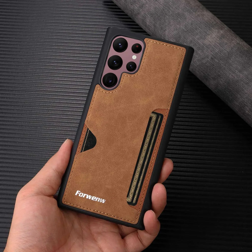 Samsung Galaxy S24 Series Retro Leather Wallet Case