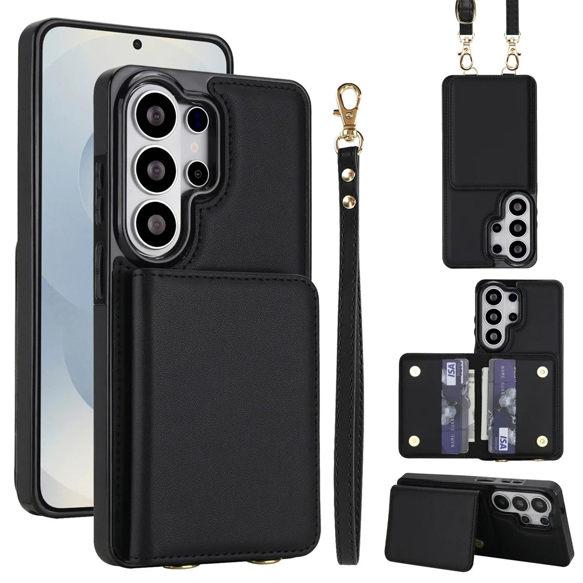 Samsung Galaxy S25 Case with RFID Wallet and Crossbody Strap