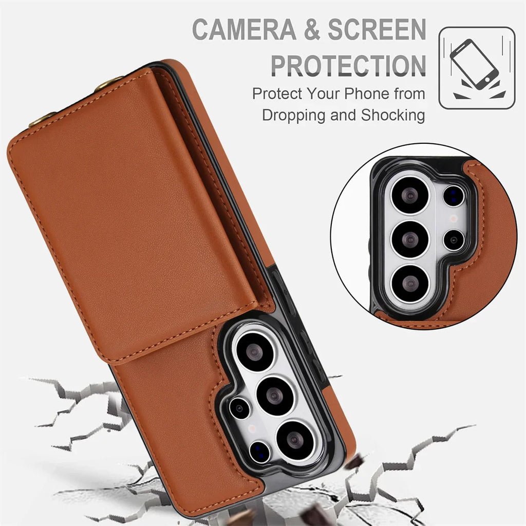 Samsung Galaxy S26 Series Case with RFID Wallet and Crossbody Strap