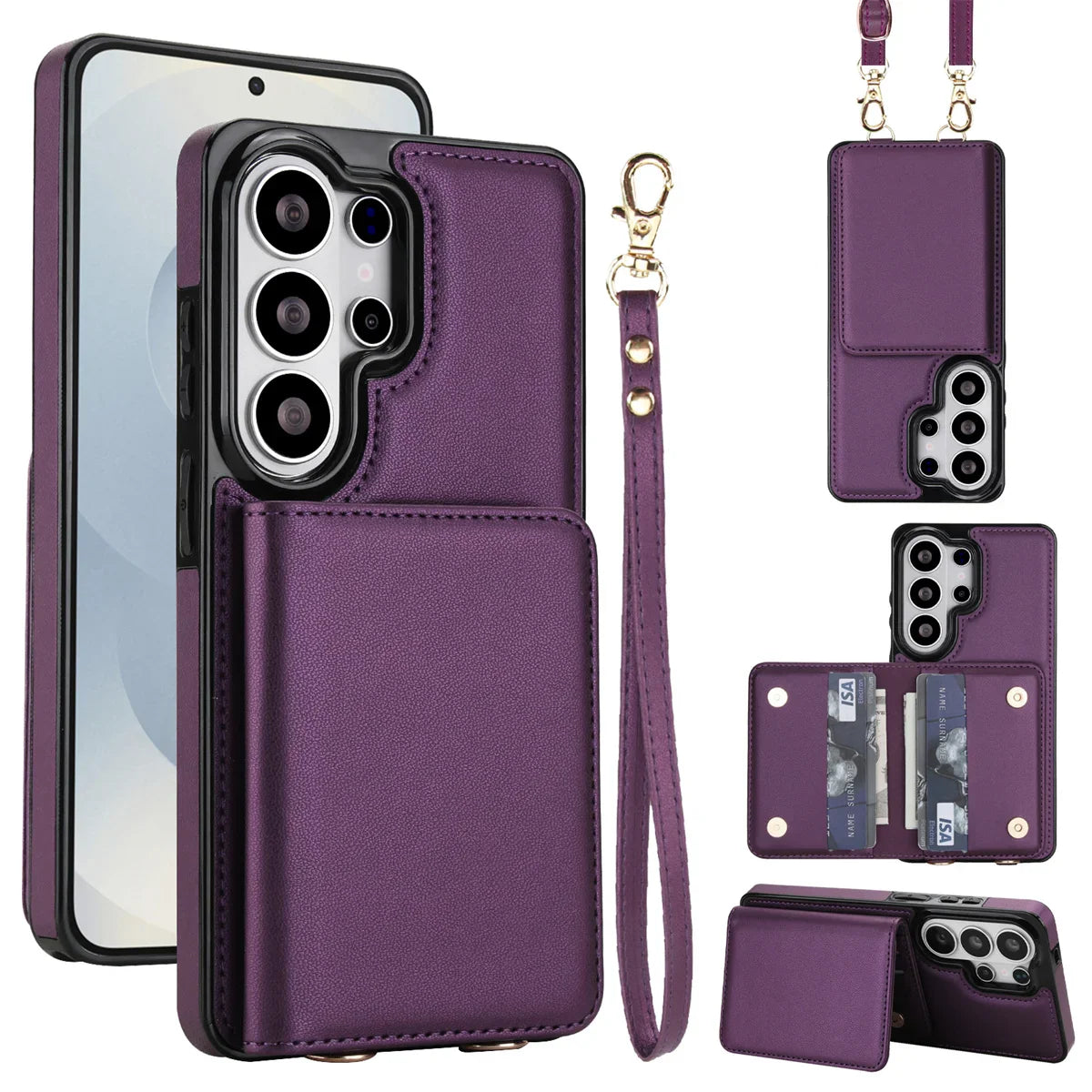 Samsung Galaxy S26 Series Case with RFID Wallet and Crossbody Strap