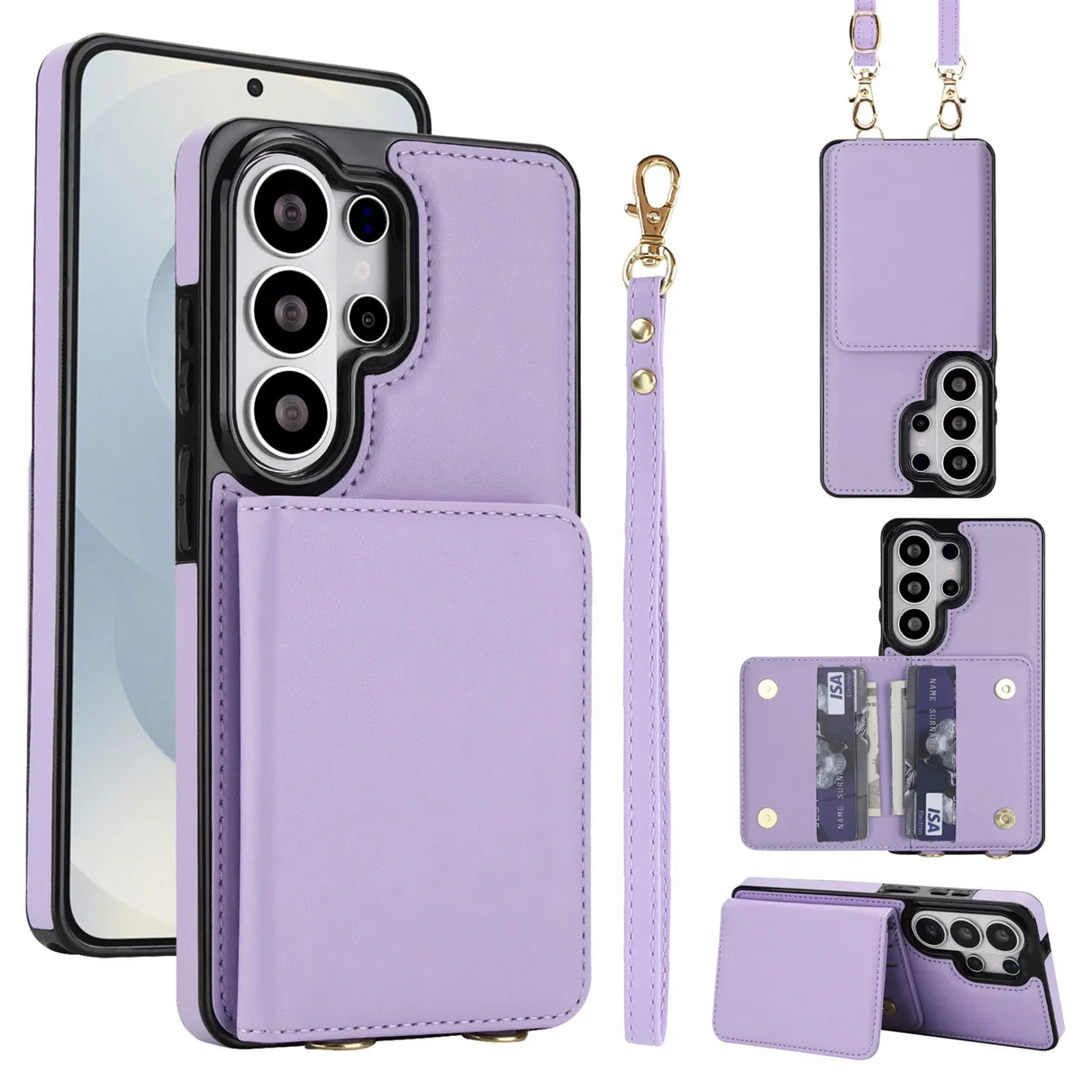 Samsung Galaxy S25 Case with RFID Wallet and Crossbody Strap