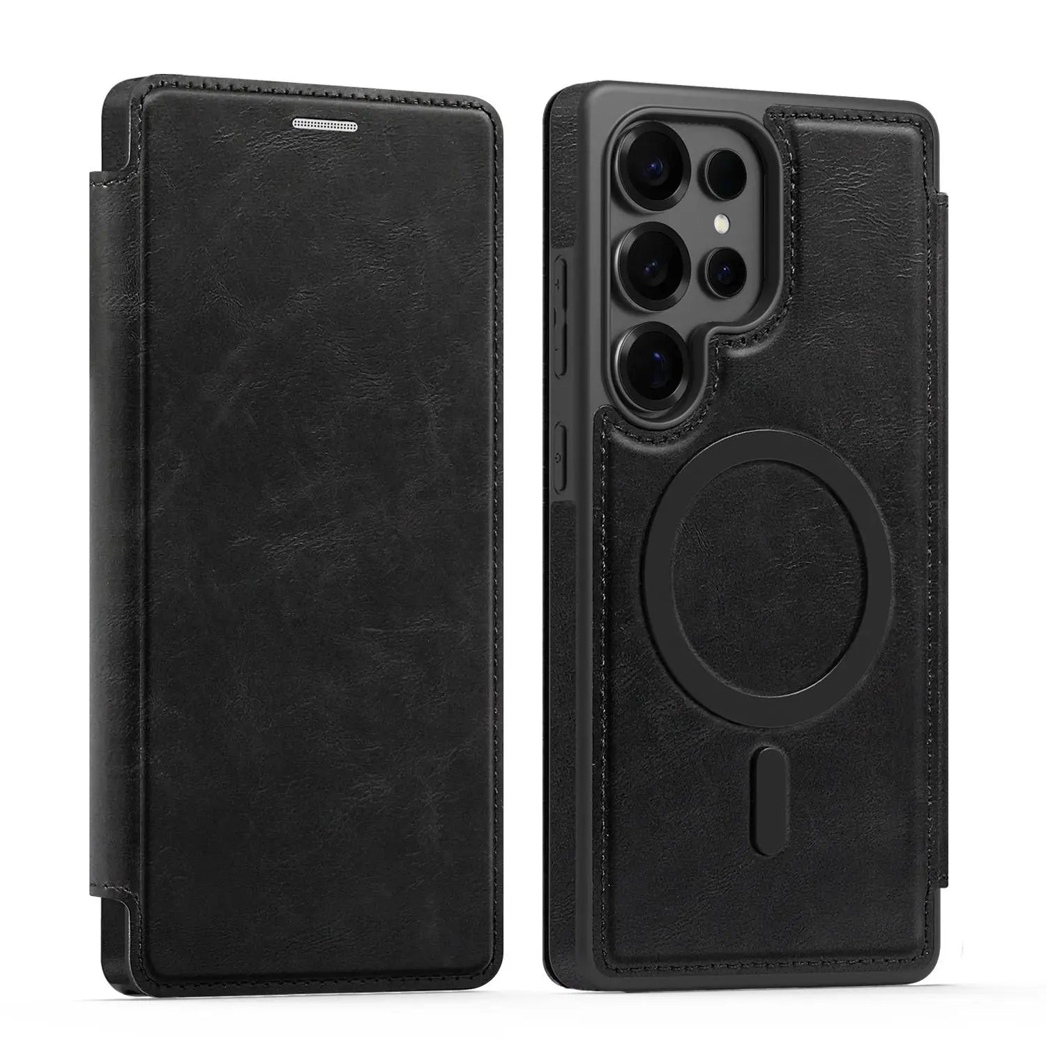 Samsung Galaxy S25 Ultra Protective Magnetic Flip Case with Card Slot