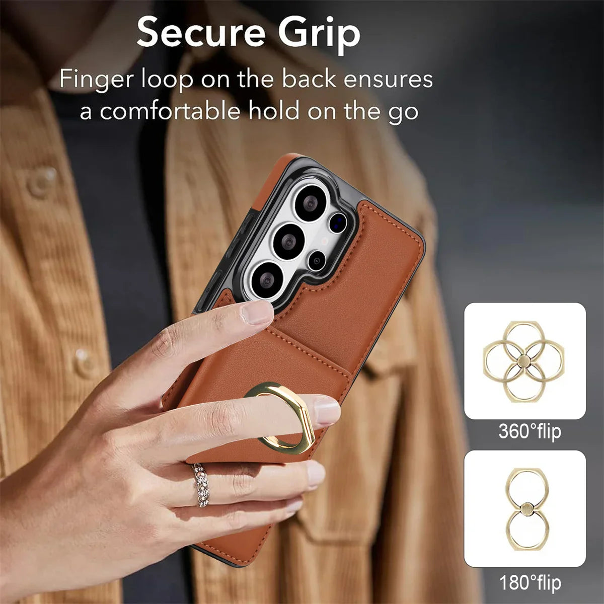 Samsung Galaxy S26 Series Case with Card Slot and Kickstand & Ring