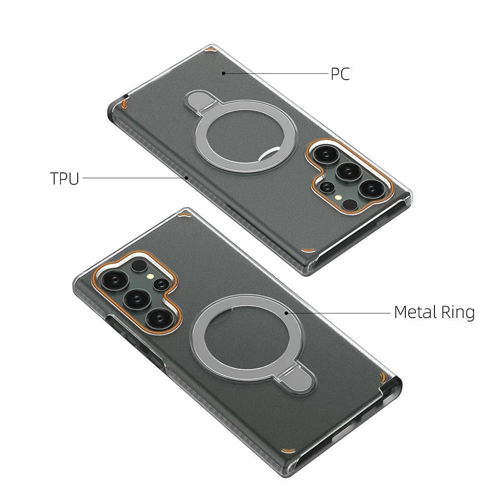 Samsung Galaxy S26 Series Magnetic Matte Case with Ring Stand